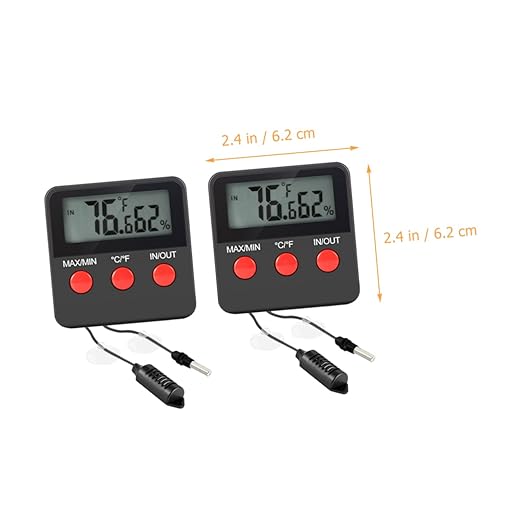 HANABASS 2Sets Digital Hygrometer and Reptile Temperature Monitoring Device for Lizard Tanks Indoor Humidity Control with Display for Accurate Readings