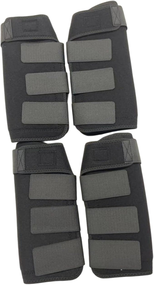4Pcs Horse Boots Leg Protectors Adjustable Comfortable Neoprene Reusable Breathable Horse Guards Set Leg Gear for Ourtdoor, Black, S