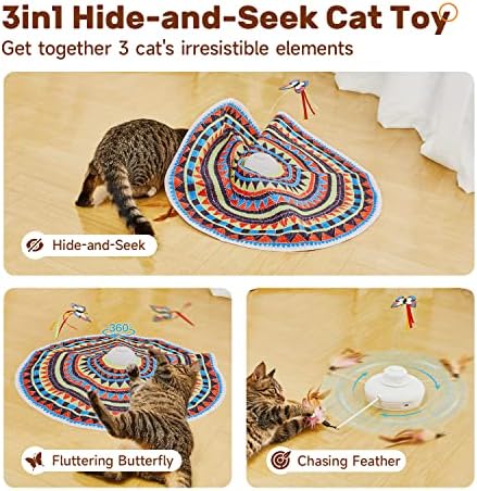 Potaroma Cat Toys Chargeable, 3in1 Hide and Seek, Interactive Fun - Image 2