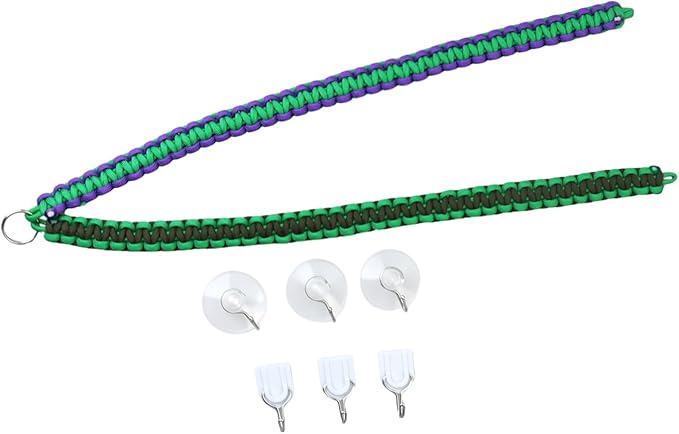 Paracord Reptile Climbing Vine Rope with Suction Cups for Crested Geckos, Chameleons, Anoles, Tree Frogs – Durable Terrarium Climbing Rope Habitat Accessory