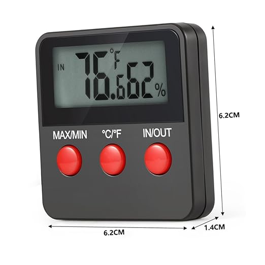 Angoily Digital Thermometer Hygrometer for Reptile Care Accurate Temperature Humidity No Battery Required for Eggs Hatching Home Office Use Black