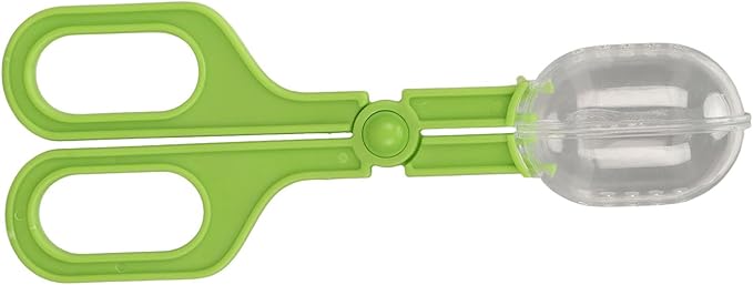 Reptile Feeding Clamp, Feeding Tool, Reptile Poop Scoop，Amphibian Terrarium Feeding and Cleaning Tool, Multipurpose Reptile Feeding Claw Collector, with Vents for Lizard Spider Tortoise(Green)