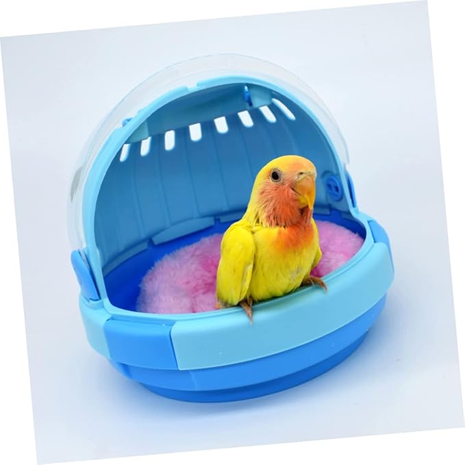 Portable Parrot Carrier Lightweight Travel Cage for Small Birds Handheld Design Blue Cozy Nest for Safety and Comfort During Outings