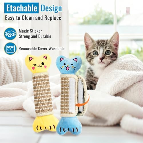 ENNOKEY Catnip Cat Toys Pillows for Indoor Kittens Kicker Chew, 9.45 Inches - Image 6