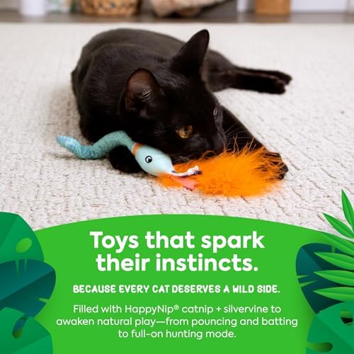 Instincts by SmartyKat HappyNip Tricky Twister Bendable Snake Plush Cat Toy, Contains Catnip & Silvervine - Blue, One Size - Image 5