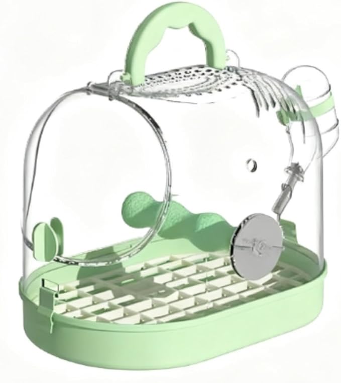 Bird Cage Parrot Cage Bird Travel Carrier Outgoing Cage with Handle for Cockatiels Flight Birdcage(Green)