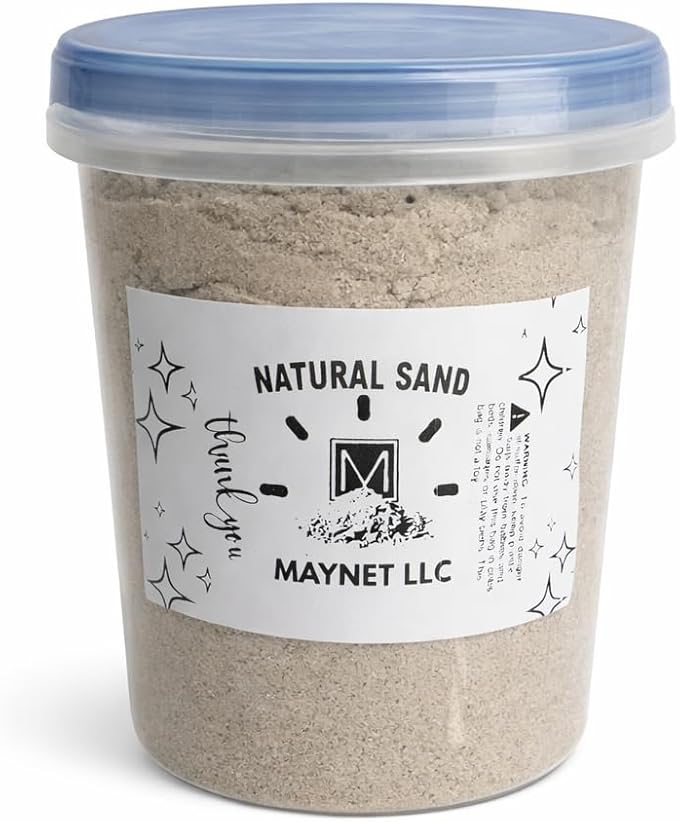 3 Pounds Natural Decorative Real Sand for use in Crafts, Decor, Vase Filler and More | Natural and Non-Toxic, Fun Wet and Dry Indoor and Outdoor, Sandbox, Therapy, and Table Use. W/Container.