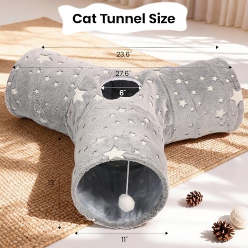 Tempcore 3-Way Cat Tunnel Toy, Collapsible, Self-Luminous Tube for Cats - Image 3