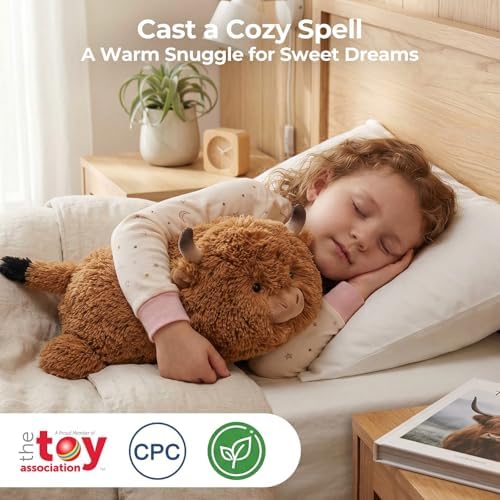 Mewaii Highland Cow Plush Pillow Cute Plushies, Fluffy & Huggable, 13 in - Image 3