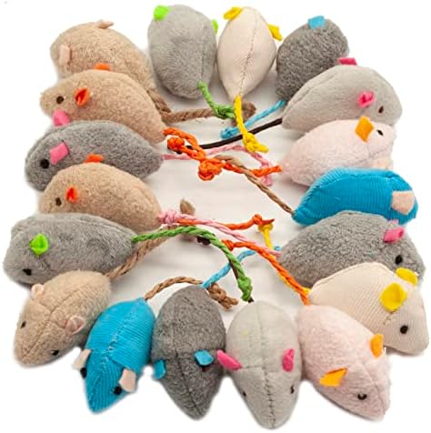 Fashion's Talk Cat Mice Toy 18-Pack Plush Catnip-Filled Mice Toys for Indoor Cats - Realistic Design, 9 Assorted Colors, 2 of Each, Value Pack - Image 5