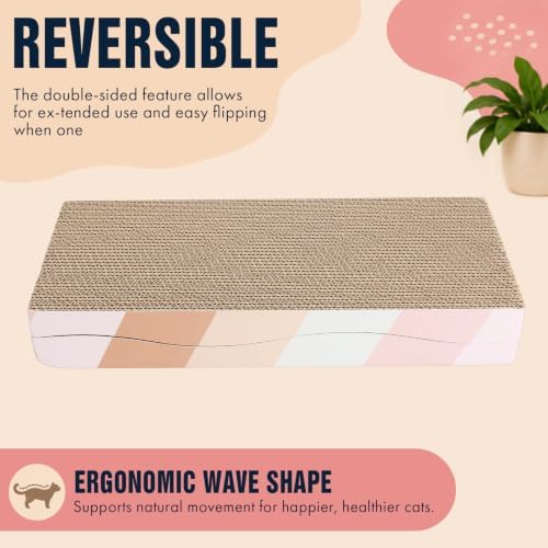 SIDAZON Cat Scratch Pad Cardboard cat scratchers for Indoor Cats Reversible Large Wide Corrugated with Catnip(1pcs) - Image 7