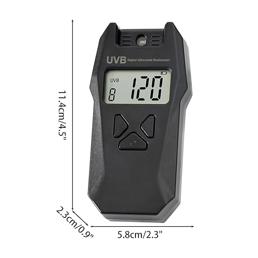 Reptile Tester, UVB/UVI/UVA Handheld Lamp Meter Light Tester with Data Record Function for Measuring 240nm-370nm