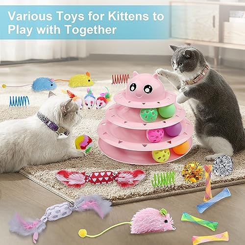 UPSKY 24 PCS Cat Toys Set with Teaser, Mice, Spring, and Various Ball Toys - Image 5
