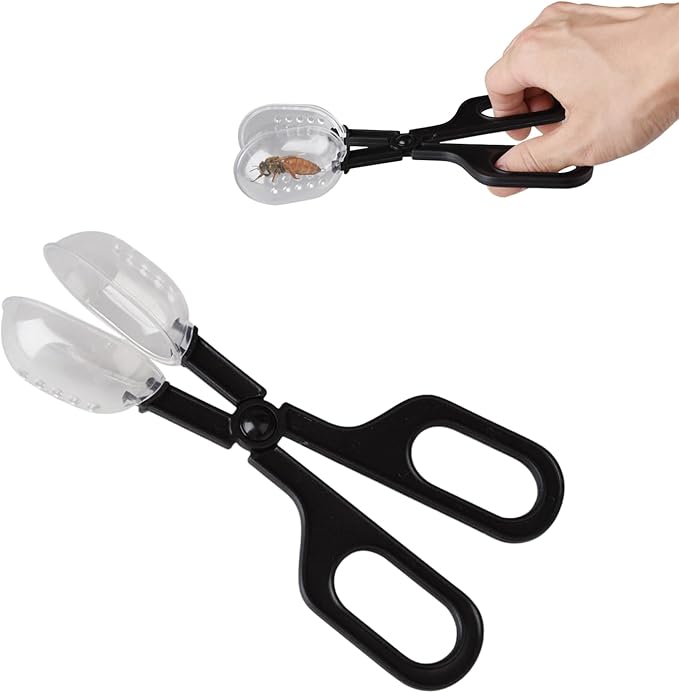 Reptile Feeding Tool, Reptile Poop Scoop Reptile Feeding and Cleaning Tool,Plastic Reptile Feeding Clamp for Tortoise Lizard Frog Spider and Other Small Animals, Terrarium Cleaning Tweezers