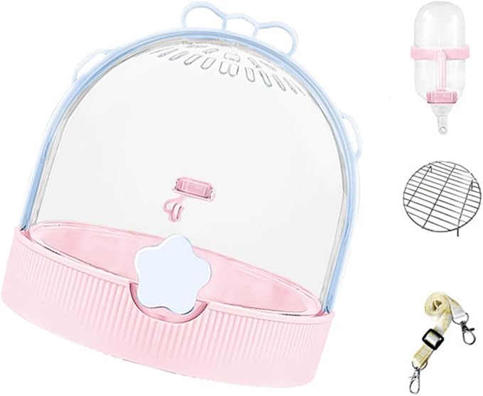 Bird Cage Bird Aviary Parrot Cage Flight Birdcag Bird Carrier Travel Carrier Cage Parakeet Cage Breathable Cage Spacious with Grids(Pink)
