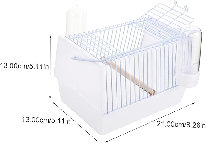GALPADA 1set Portable Bird Carrier Cage Handle Comfortable Travel Cage for Parrots Small Birds and Pets for Outdoor Adventures and Trips Breathable Design Compact White Small