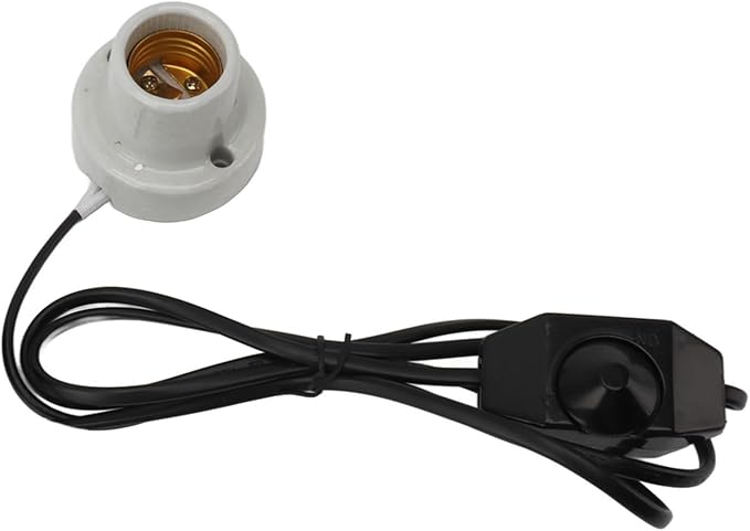 Yosoo Health Gear Porcelain Reptile Lamp Holder, E27 Ceramic Heat Lamp Socket for Reptile Tank, Fixture for Heat Bulb, with On Off Switch, for Lizard Snake Turtle Enclosure (US Plug 120V)