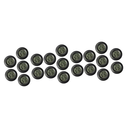 POPETPOP 21pcs Mini Digital Humidity Gauge Thermometer for Reptile Terrariums Greenhouses and Indoor Use Accurate Humidity Sensor for Tortoise Habitat Accessories Black Acrylic Design