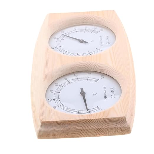 Kisangel Wooden Thermometer Hygrometer Sauna Gauge Celsius Temperature and Humidity