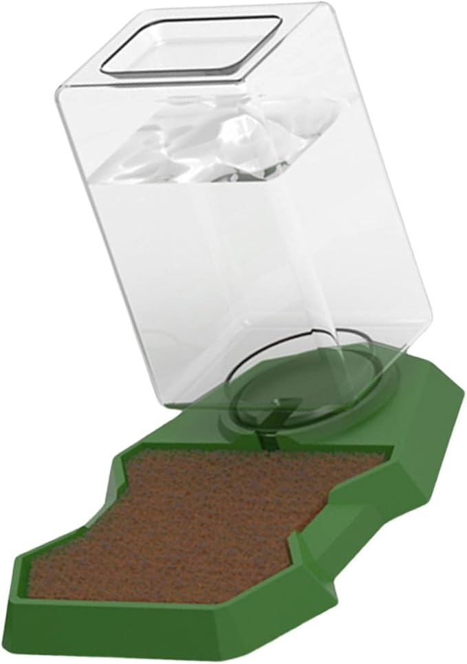 Reptiles Water Bowl with Clear Bottle Automatic Water Dispenser Drowning for Lizards Turtles Bearded Dragons Reptiles Water Feeder