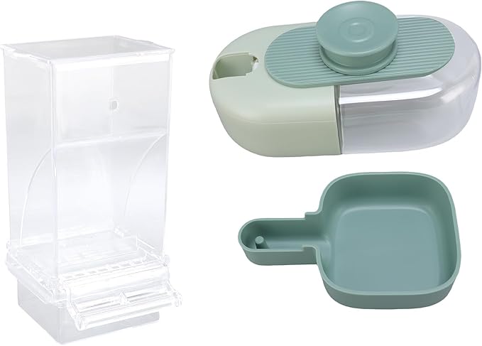 Bird Feeder and Water Dispenser Set, Automatic Cage Food Container for Medium and Large Birds, Transparent Plastic - Gravity Driven Convenience, No Mess Design, Easy Installation