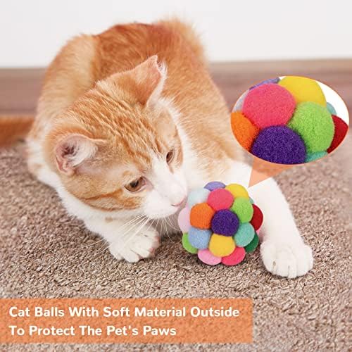 Retro Shaw Cat Toys Balls with Bells Inside, Kitten Toys Pack 6Pcs - Image 6
