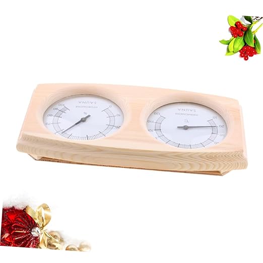 Kisangel Wooden Thermometer Hygrometer Sauna Gauge Celsius Temperature and Humidity