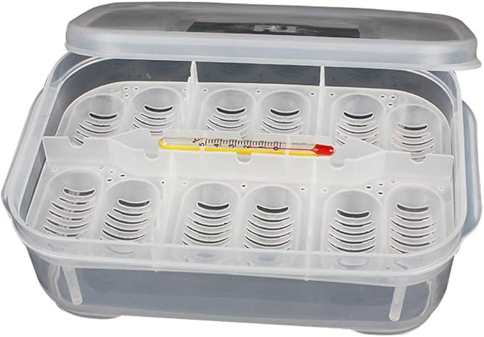 OMEM Reptile Breeding Box, Reptile Egg Incubators, Hatchery Box, for Hatching Gecko, Lizards, Lions Mane, Reptiles (Thermometer, Transparent Box)