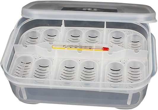 OMEM Reptile Breeding Box, Reptile Egg Incubators, Hatchery Box, for Hatching Gecko, Lizards, Lions Mane, Reptiles (Thermometer, Transparent Box)