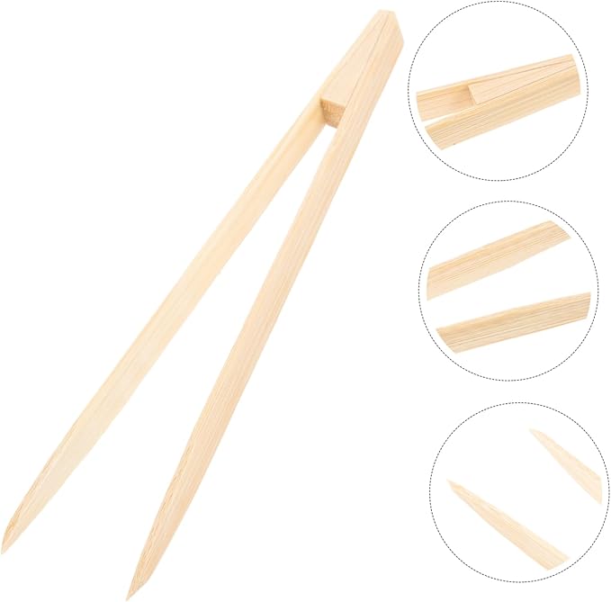 Sosoport Reptile Care Tool Lightweight Compact Bamboo Tweezers for Easy Feeding and Pet Accessories