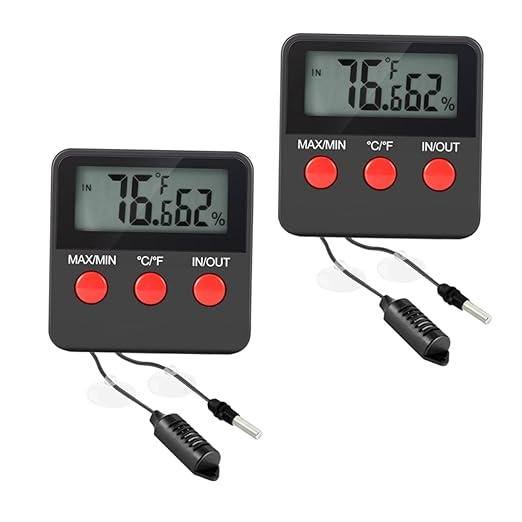 POPETPOP 2sets Digital Temperature and Humidity Gauge for Reptile Tanks Accurate Hygrometer for Lizard Snake and Enhanced Monitoring