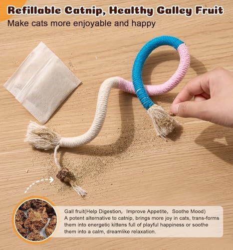 Cat Chew Ropes 4Pcs, Safe Cat Chew Toys for Indoor Cats with Catnip - Image 5