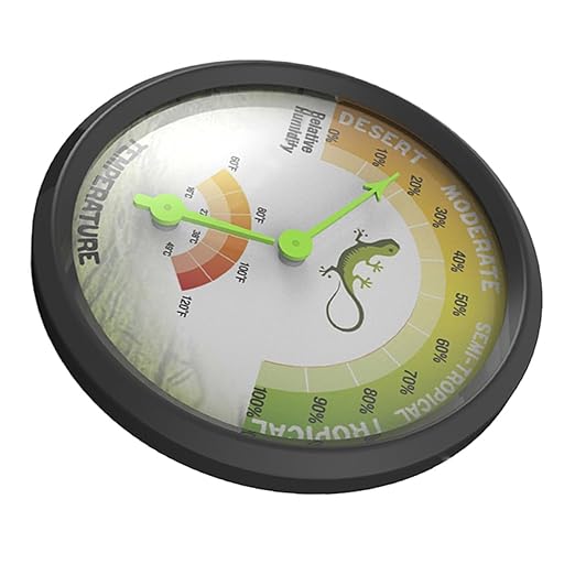 Mobestech Reptile Tank Thermometer Hygrometer Mechanical High Precision Pointer Temperature Measuring Device Mini Reusable Thermometer for Terrarium Pet Supply