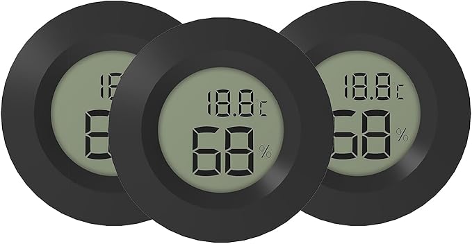 3Pack Hygrometer Thermometers Indoor Outdoor Digital Humidity and Temperature Sensors Meter for Lab Terrarium Digital
