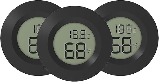 3Pack Hygrometer Thermometers Indoor Outdoor Digital Humidity and Temperature Sensors Meter for Lab Terrarium Digital