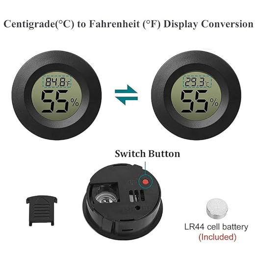 Mini Humidity & Temperature Monitor 6-Pack, Digital Hygrometer Thermometer for Indoor Use, Greenhouse, Terrarium, Humidor