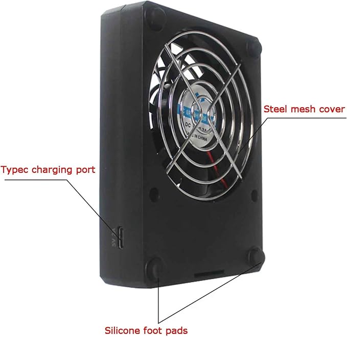 iDili Reptile Rainforest Tank Thermometer and Hygrometer, Intelligent Control Ventilation Fan Digital Display Ventilation Dehumidifica