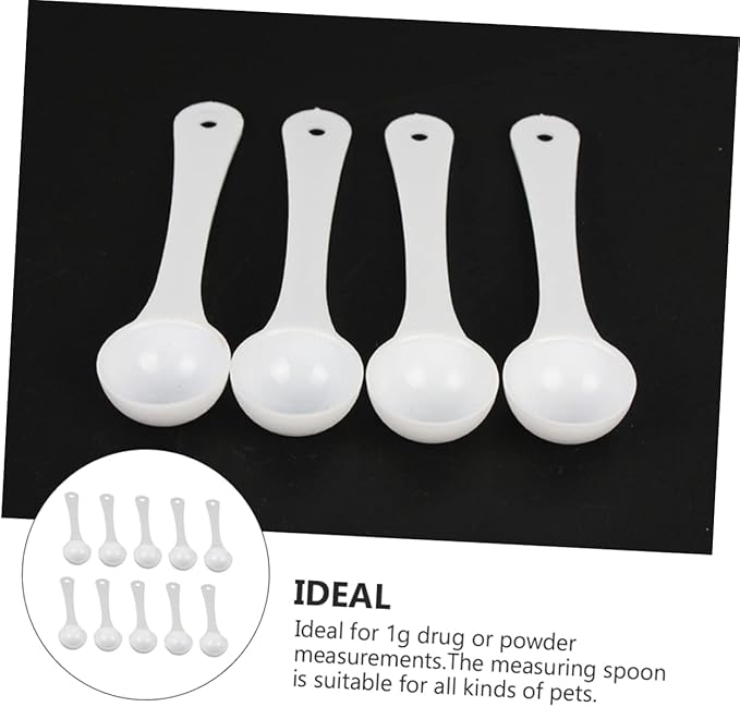 OUNONA 30pcs Pet Medicine Scoops Gram Measuring for Dogs Lightweight and for Accurate Dosage of Pet Medications and
