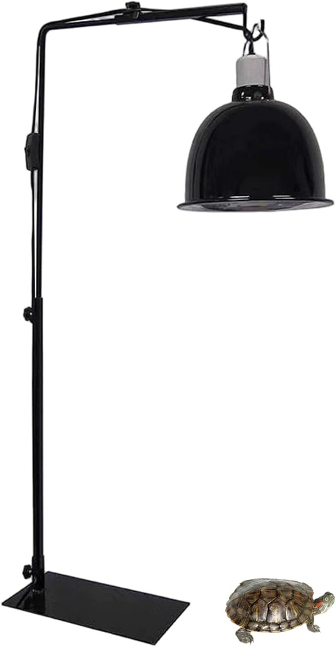 Reptile Lamp Stand Detachable & Extendable Metal Aquarium Light Riser with Hook and Stand Width Height Adjustable for Amphibian Terrarium Aquarium Tank|Terrarium Heat Lamps Mats