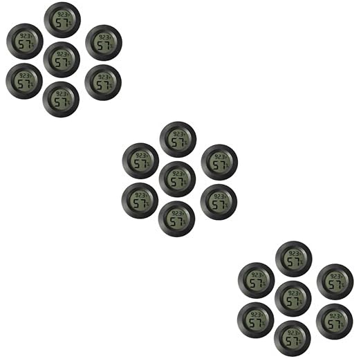 POPETPOP 3sets Digital Thermometer Humidity Monitor Reptile Tank Hygrometer Compact Mini Thermometer for Humidor 7pcs*3