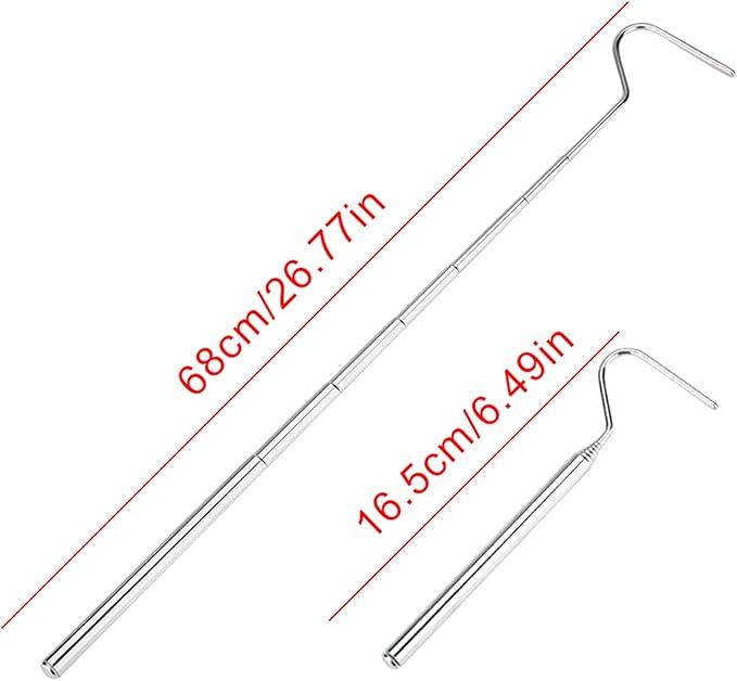Snake Hook,16.5-68cm Snake Hook Extensible Snake Catcher Hook Adjustable Snake Tong for Catching, Controlling, or Moving Snakes