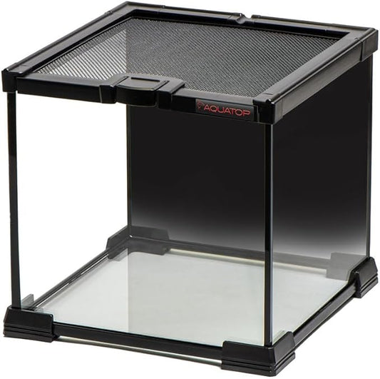 Aquatop 2.1 Gallon Cube Terrarium with Durable Mesh Top for Easy Access & Ventilation - Perfect for Reptiles & Plants, 7.87 x 7.87 x 7.87 Inches, RT-02