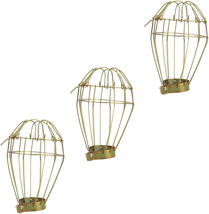 3pcs Heating Lamp Protector for Pets Iron Mesh Net Cover Scalding Prevention for Reptiles Birds and Animals High-Temperature Resistance Easy to Install