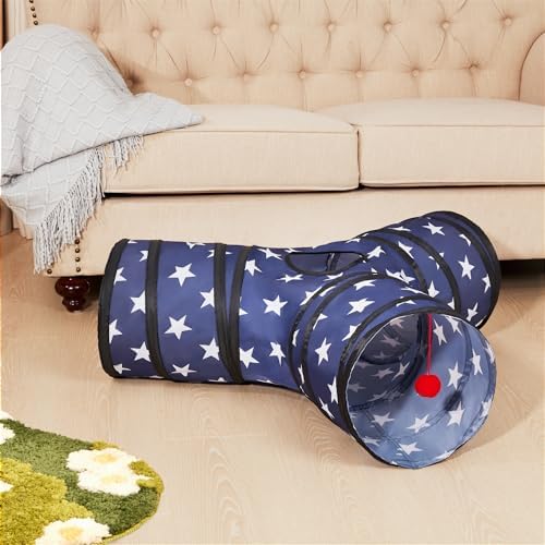 Tempcore Cat Tunnel, 3-Way Collapsible Toy for Indoor Cats, Pentagram - Image 2