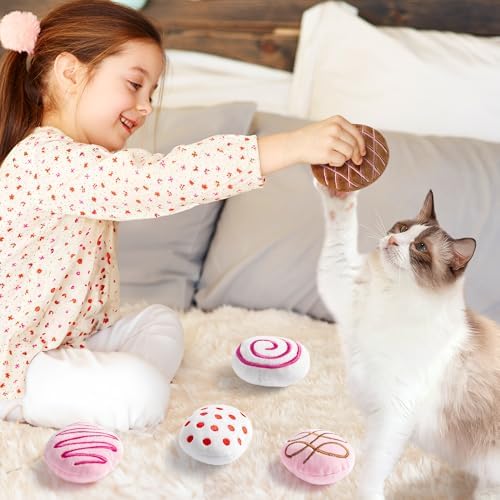 MALLMALL6 Catnip Toys for Cat - 5Pcs Valentines Chocolate Truffles Catmint Interactive Teething Chew Kick Cat Toy for Indoor Kitten, Soft Candy Pet Supplies, Pet Valentines Gifts for Kitten Lover - Image 6