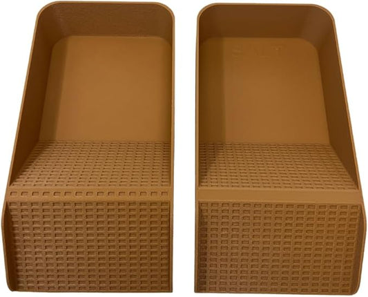 Hermit Crab, Lizard, Turtle, Amphibian XL Watering Pool | Platform Pool Accessory with Access Ramp for Pet Habitats | 9.75" x 5" | Made in USA (X-Large) (Salt + Fresh, Tan)
