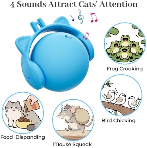 ORSDA Cat Toys for Indoor Cats, New Intelligent Voice Timing Touch Control Cats Ball, Simulate Mouse Sound Kitten Toy, Automatic Interactive Moving Cat Toy for All Ages - Image 5