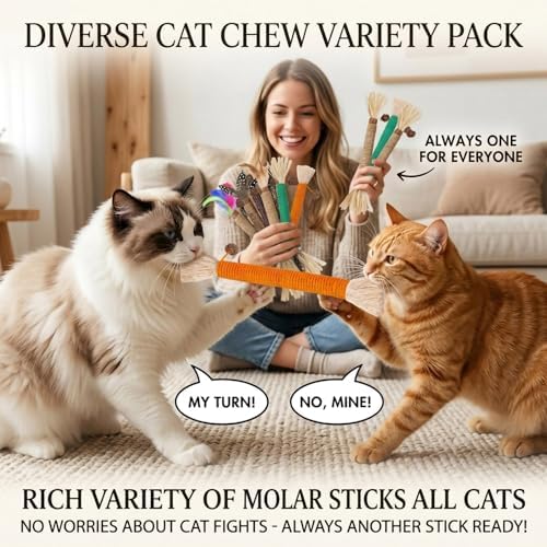 12 Pack Silvervine Cat Chew Sticks - Natural Kitten Toy for Cats - Image 2