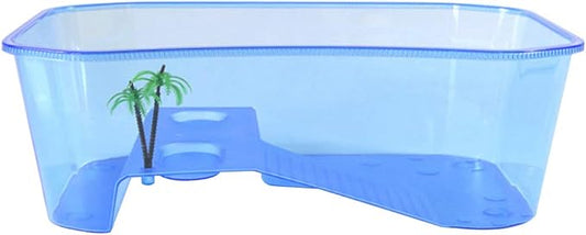 for Turtle Vivarium Box Aquarium for Breeding Box Habitat Tortoise Food Feeding Box with Basking Pl