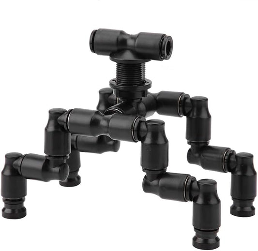 Reptiles Terrarium Nozzle, Plastic Reptiles Fogger Mist Sprinkler Rainforest 360 Degree Adjustable Pet Cooling Nozzle Pet Cooling System for Rainforest, Black